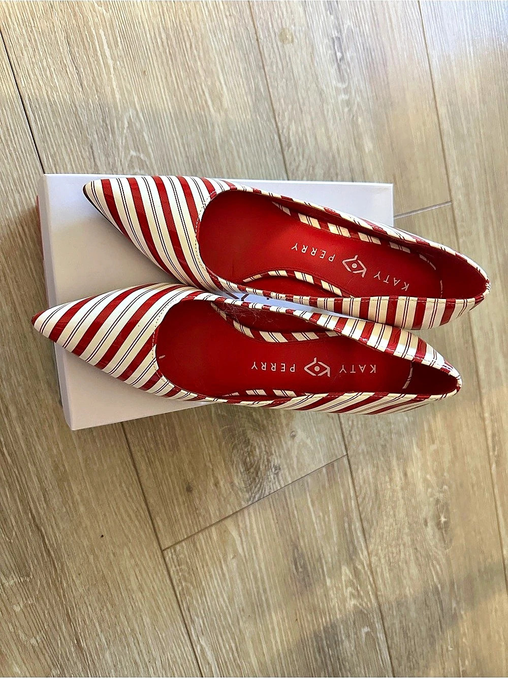 Katy Perry The Eden Pump Striped Heels in Red & White US 6.5 Good